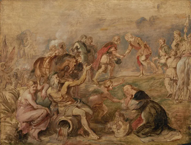 Meeting of King Ferdinand of Hungary and the Cardinal-Infante Ferdinand of Spain at Nördlingen av Peter Paul Rubens