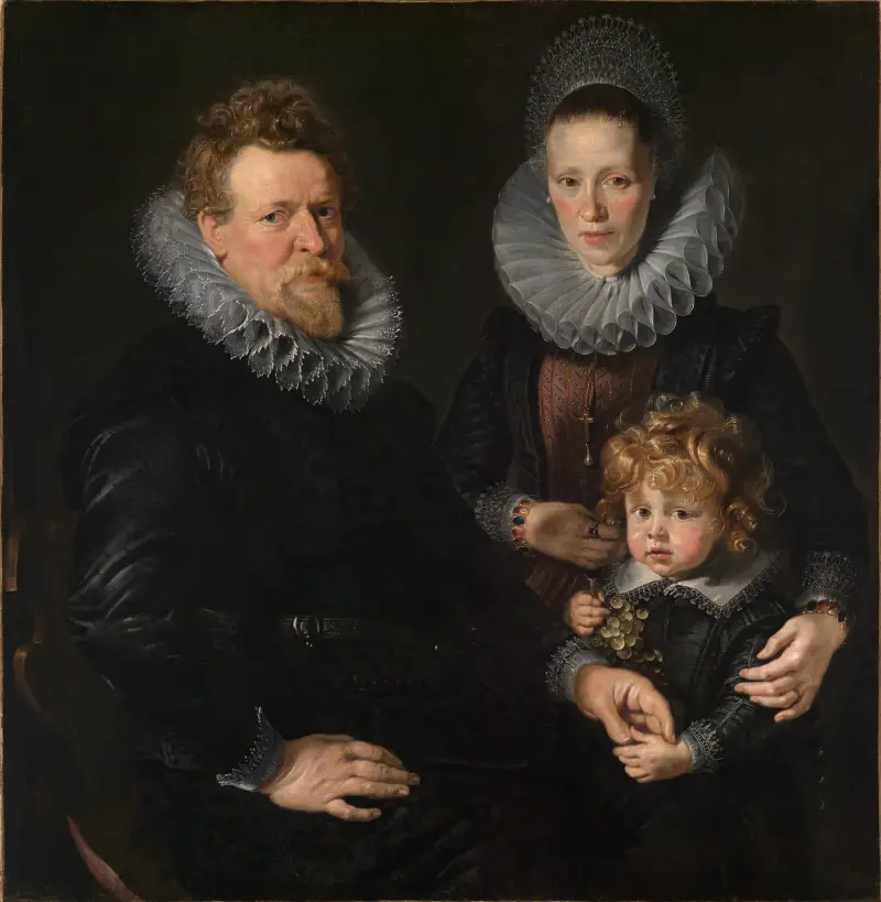 Porträtt av Brysselguldsmeden Robert Staes, hans hustru Anna och deras son Albert av Peter Paul Rubens