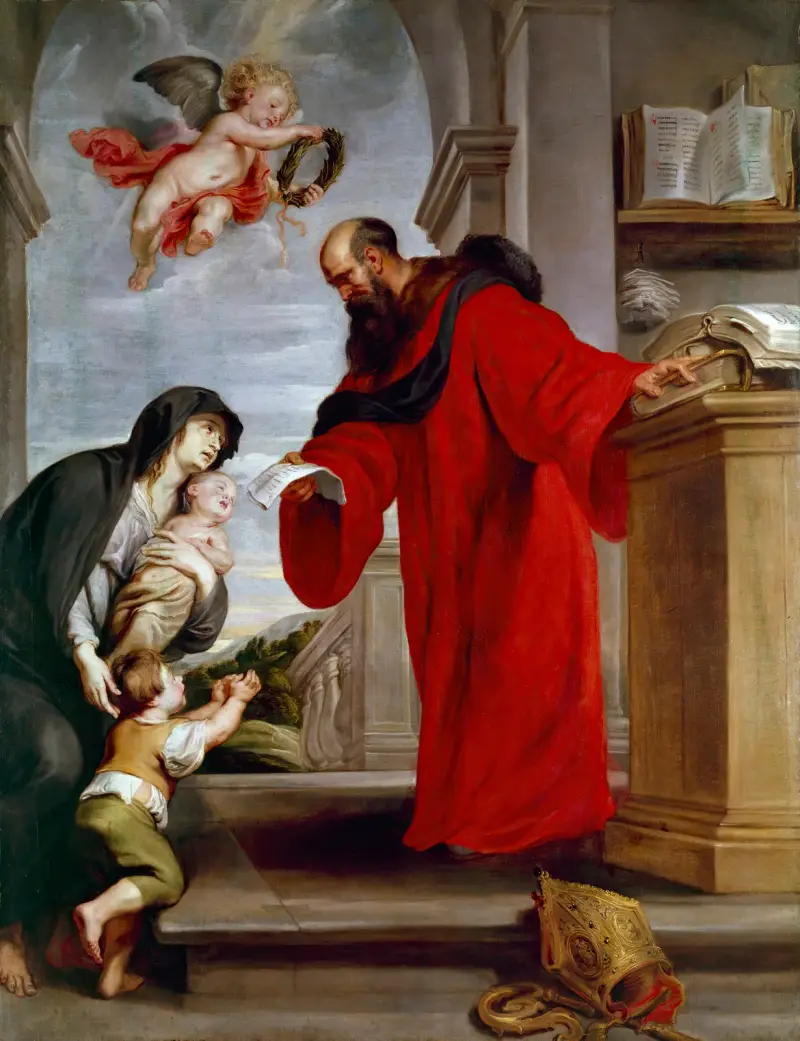 Den helige Ivo av Tréguier, advokaternas skyddshelgon, änkors och föräldralösas försvarare av Peter Paul Rubens