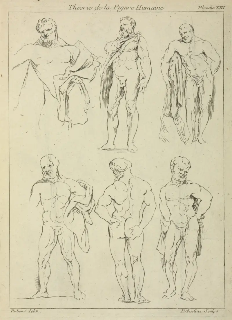 Six male figures av Peter Paul Rubens