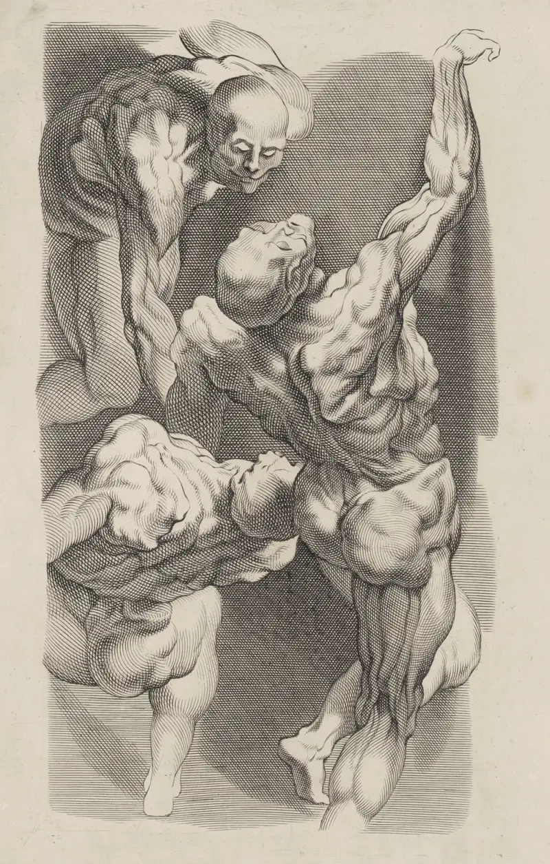 Studie av tre nakna män av Peter Paul Rubens