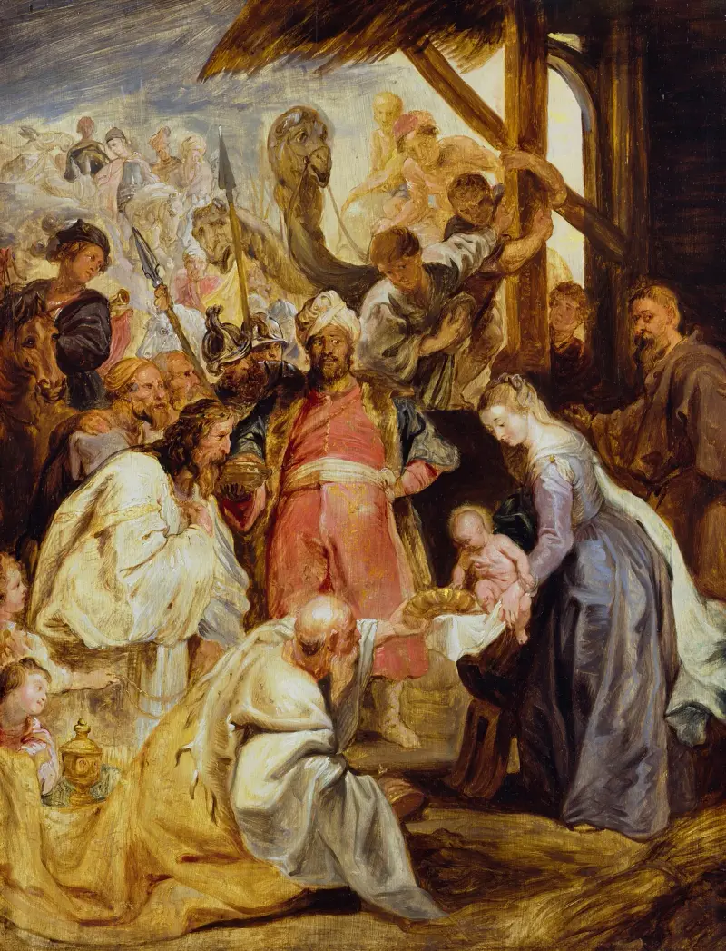 Konungarnas tillbedjan, 1624 av Peter Paul Rubens