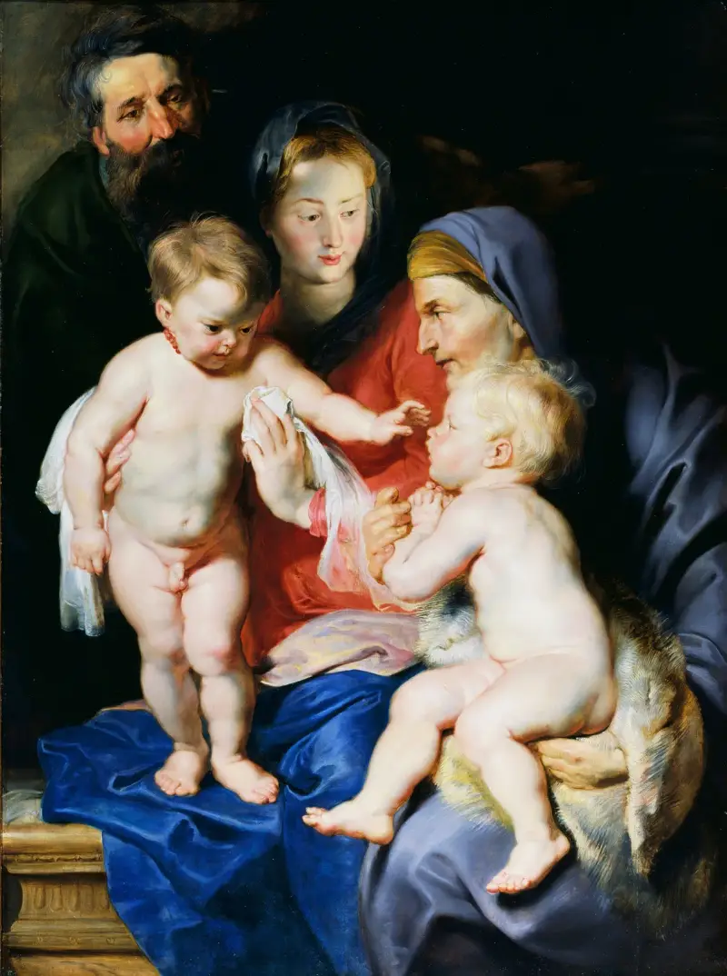 Den heliga familjen med den heliga Elisabet och Johannes Döparen av Peter Paul Rubens