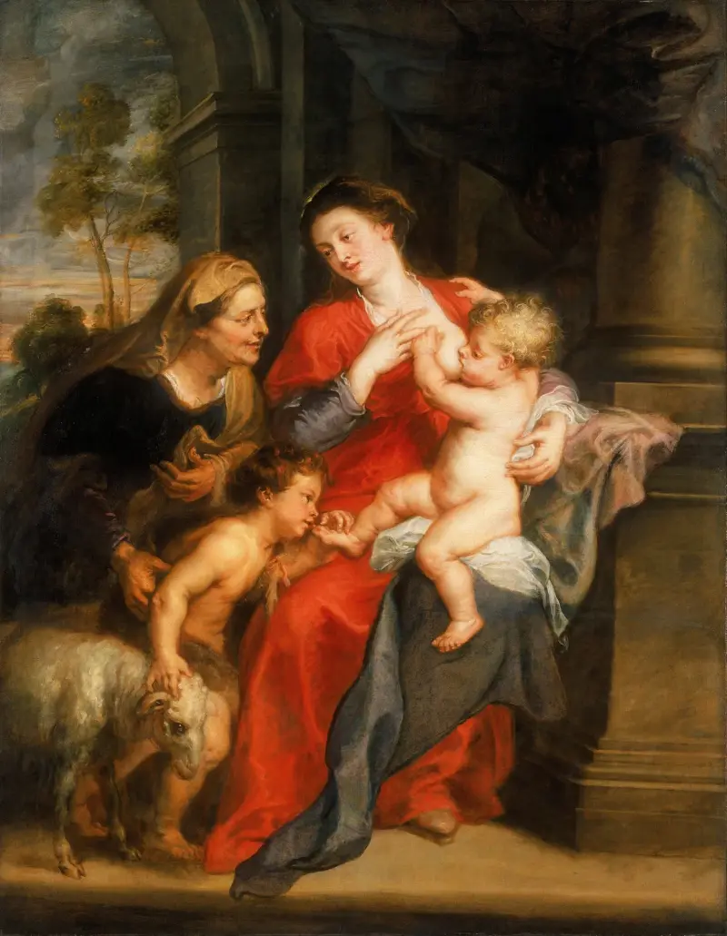Jungfrun och barnet med de heliga Elisabet och Johannes Döparen av Peter Paul Rubens