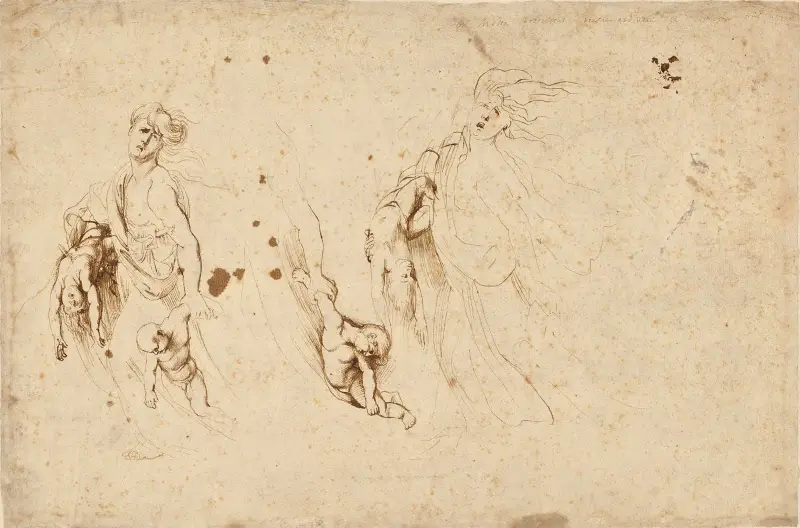 Tre skisser för Medea och hennes barn av Peter Paul Rubens