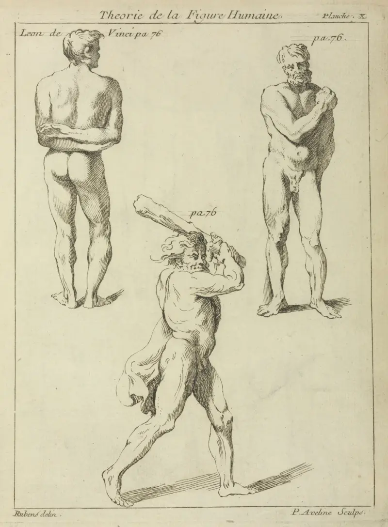 Tre studier av mansfigurer 2 av Peter Paul Rubens