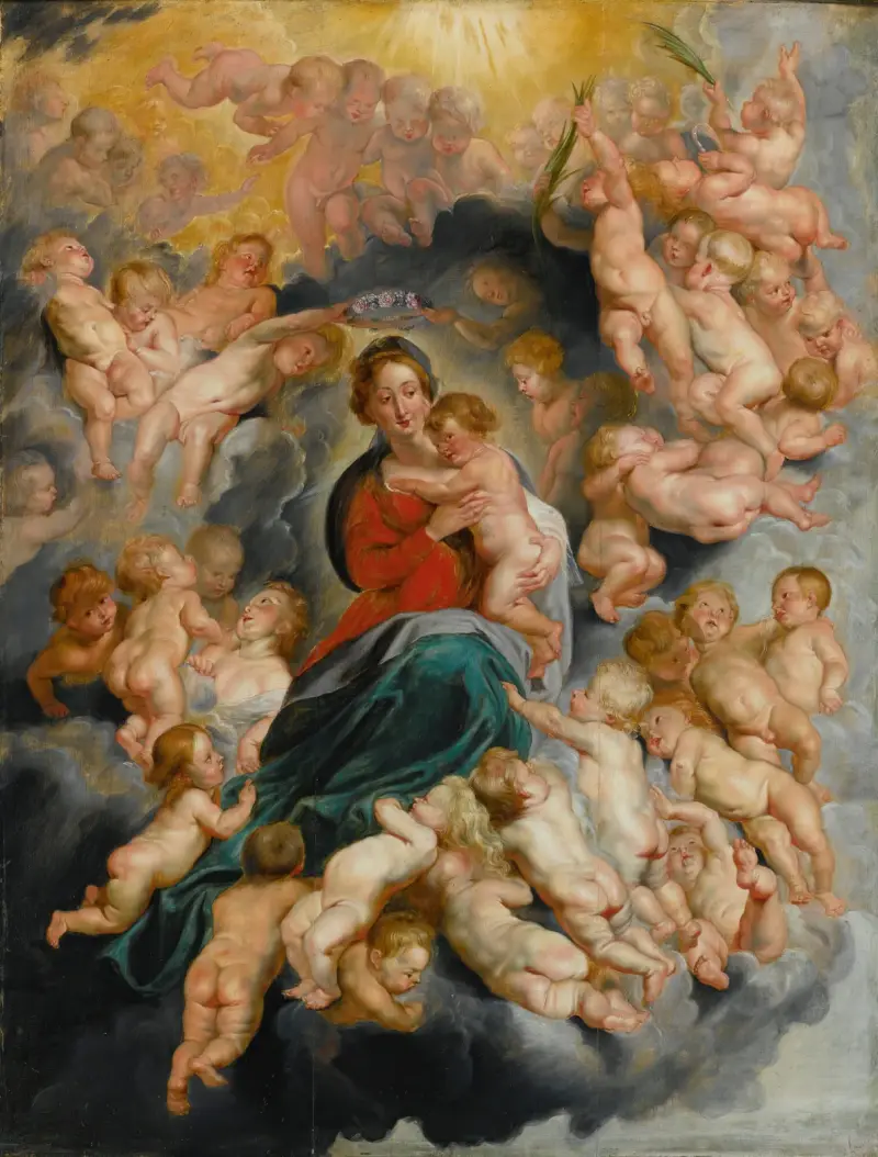 Jungfrau mit Kind und Putten von Follower of Peter Paul Rubens