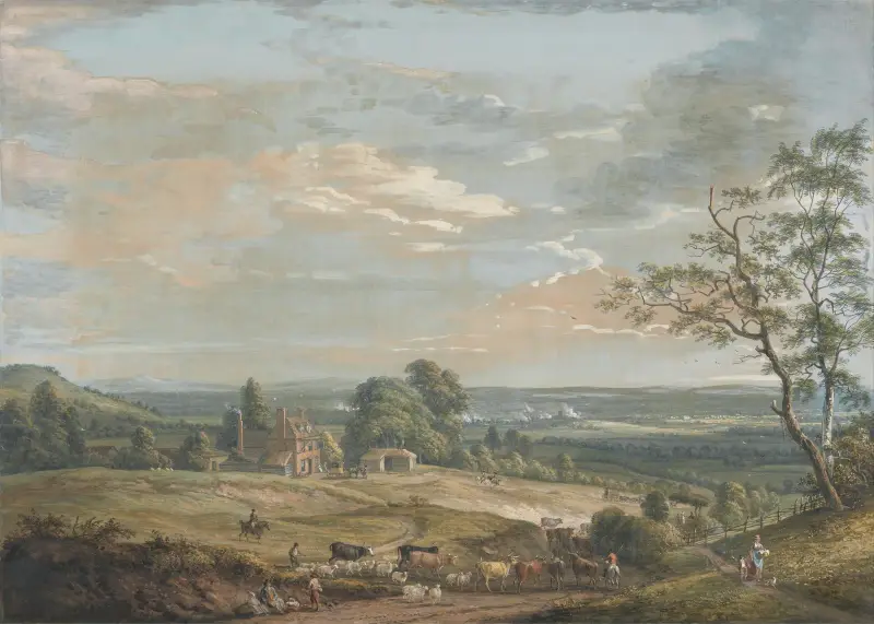 A Distant View of Maidstone, from Lower Bell Inn, Boxley Hill av Paul Sandby