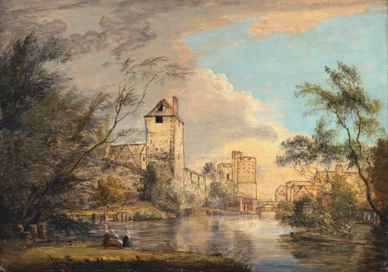 Ofullbordad vy över Westgate, Canterbury av Paul Sandby