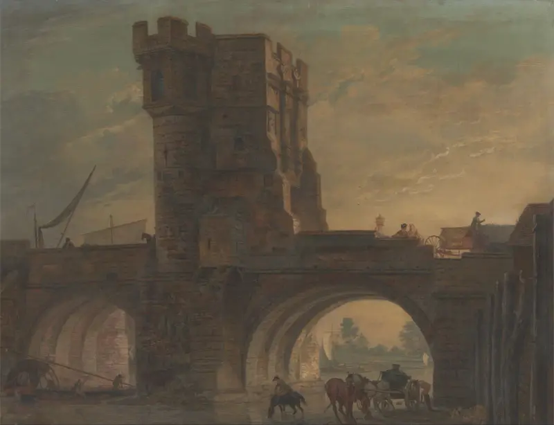 Old Bridge at Shrewsbury av Paul Sandby