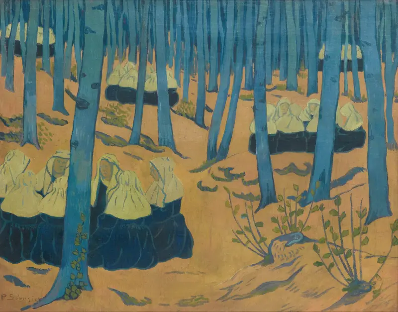 Bretonskor, sammankomst i den heliga skogen av Paul Sérusier