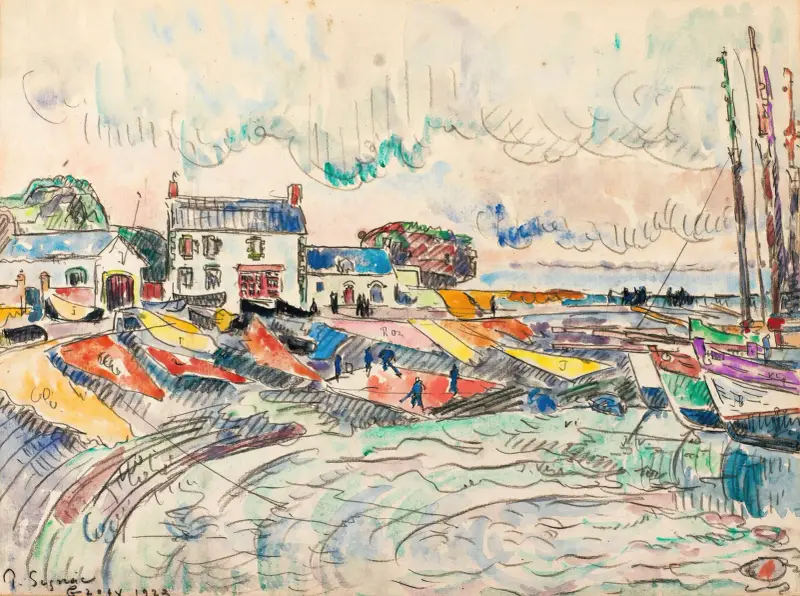 Groix, rengöring av segel av Paul Signac