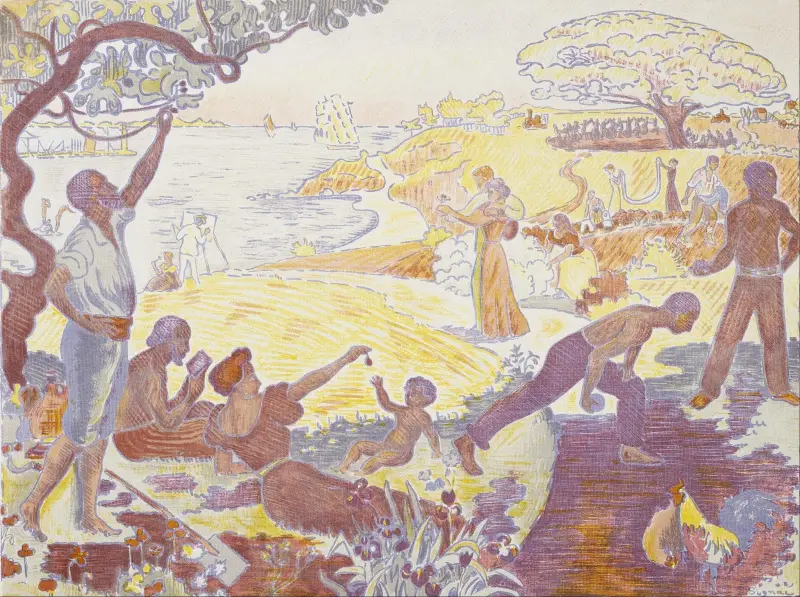 I harmonins tid; livets glädje – söndag vid havet av Paul Signac