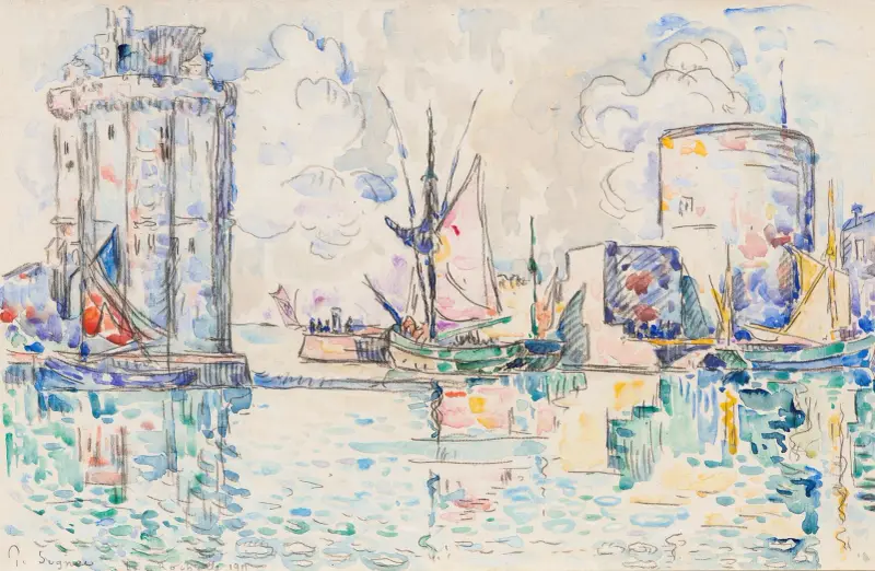 La Rochelle. Utfart ur hamnen av Paul Signac