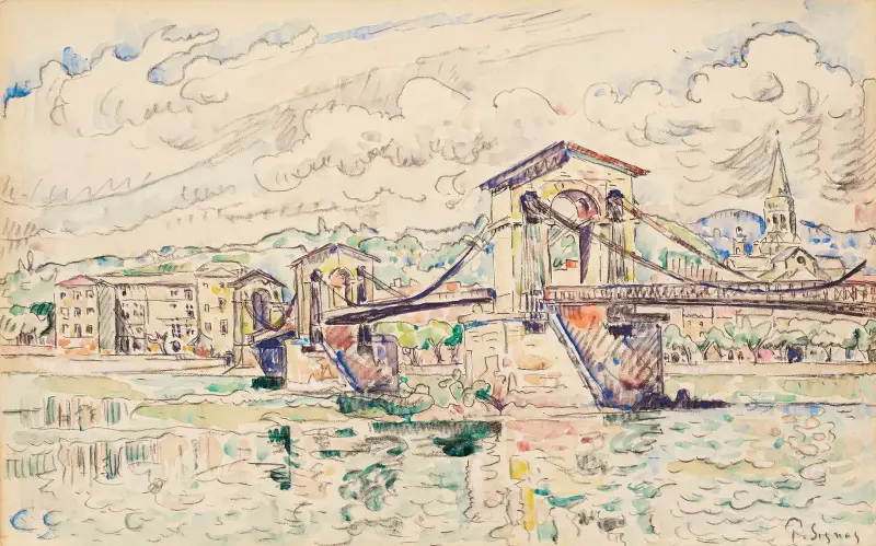 Bron i Bourg-Saint-Andéol av Paul Signac