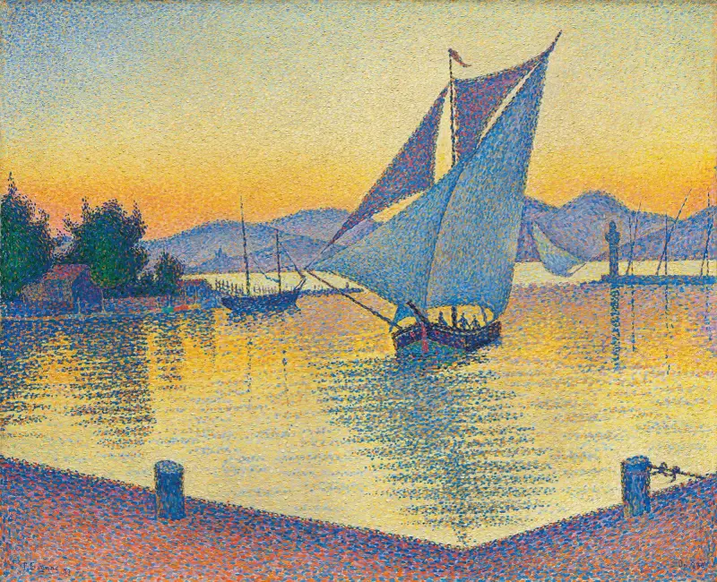Der Hafen bei Sonnenuntergang, Opus 236 (Saint-Tropez) von Paul Signac