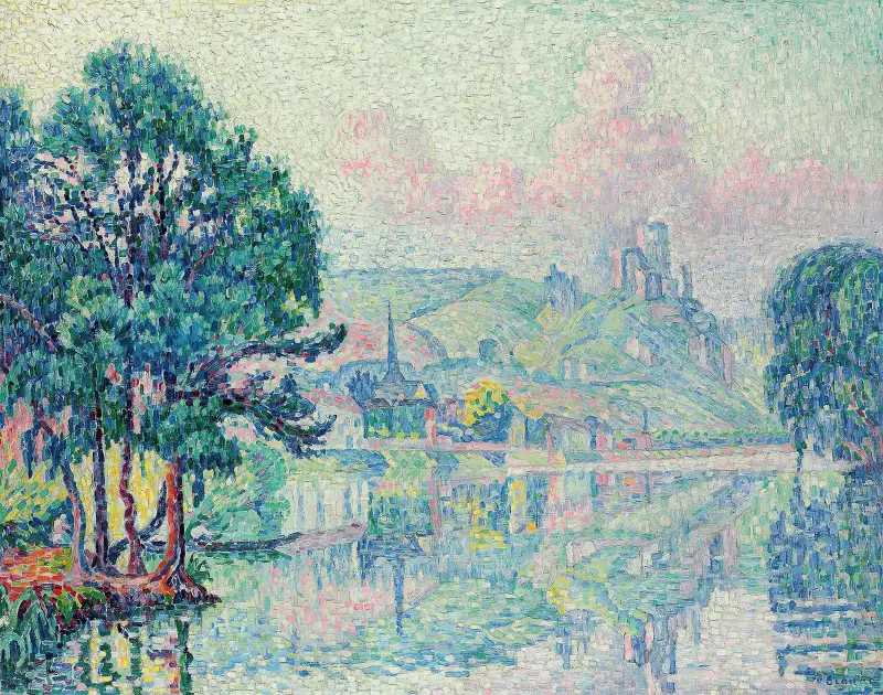 Les Andelys. Matin. Été av Paul Signac