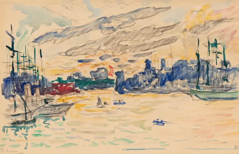 Marseille. Gamla hamnen, 1905 av Paul Signac