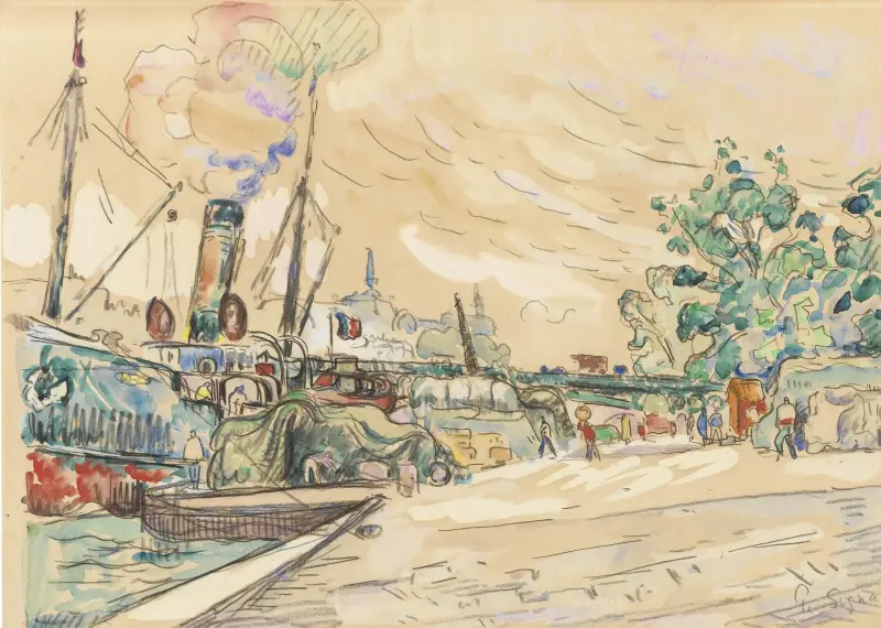 Paris, Seine vid Pont des Saints-Pères av Paul Signac