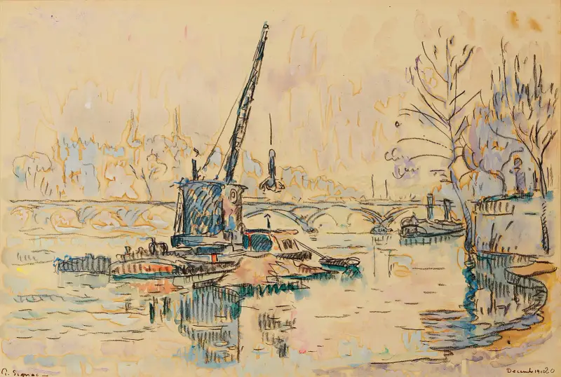 Paris, Die Seine am Quai Malaquais (der Kran) von Paul Signac