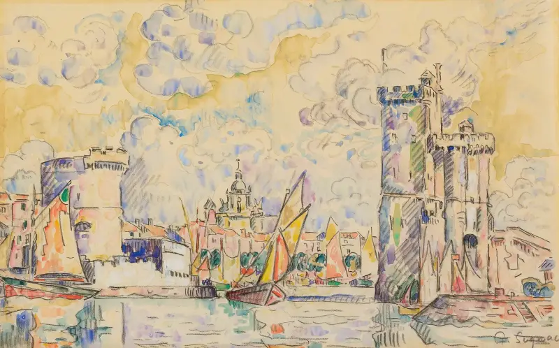 Hamnen i La Rochelle av Paul Signac