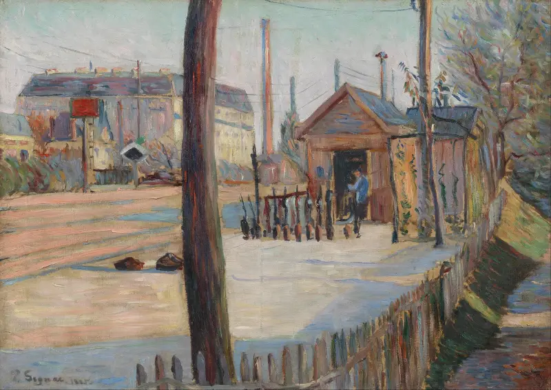 Järnvägskorsning nära Bois-Colombes av Paul Signac