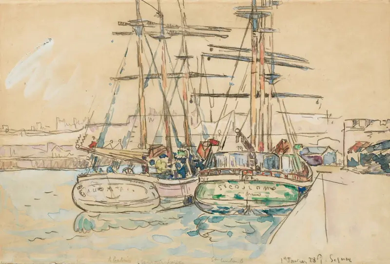 Saint-Malo, Voiliers à quai av Paul Signac