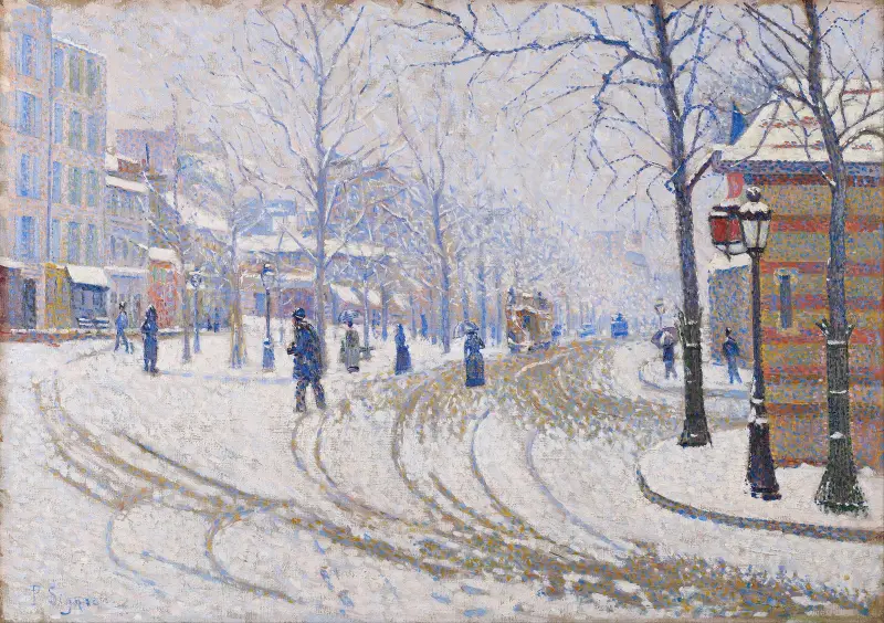 Snö, Boulevard de Clichy, Paris av Paul Signac