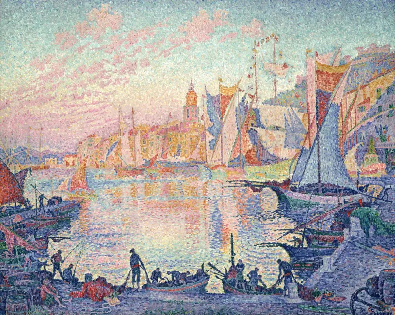 Hamnen i Saint-Tropez av Paul Signac