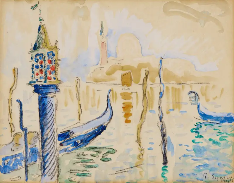 Venedig, tragettens lykta av Paul Signac