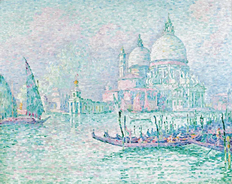 Venedig. Santa Maria della Salute. Grönt av Paul Signac