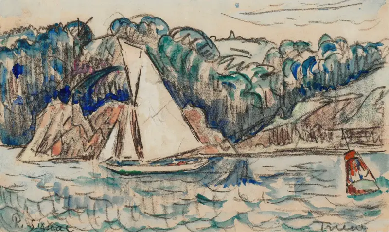 Segelboot auf dem Trieux von Paul Signac