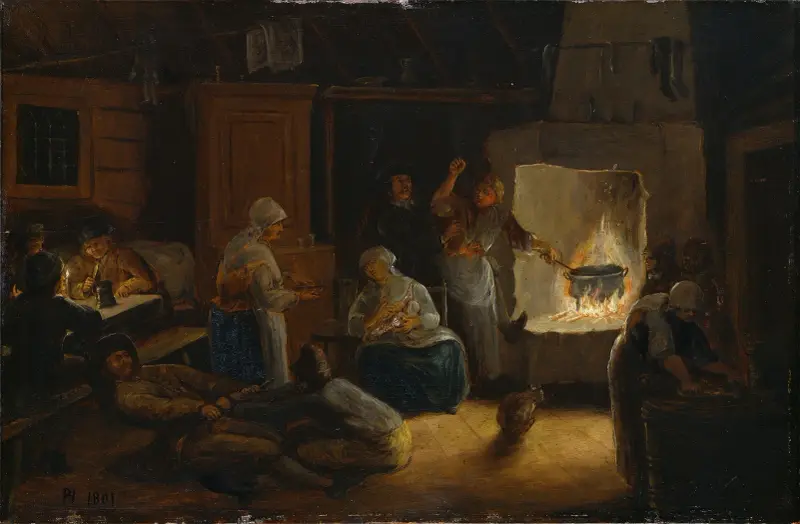 Interieur einer Bauernstube in Småland von Pehr Hörberg