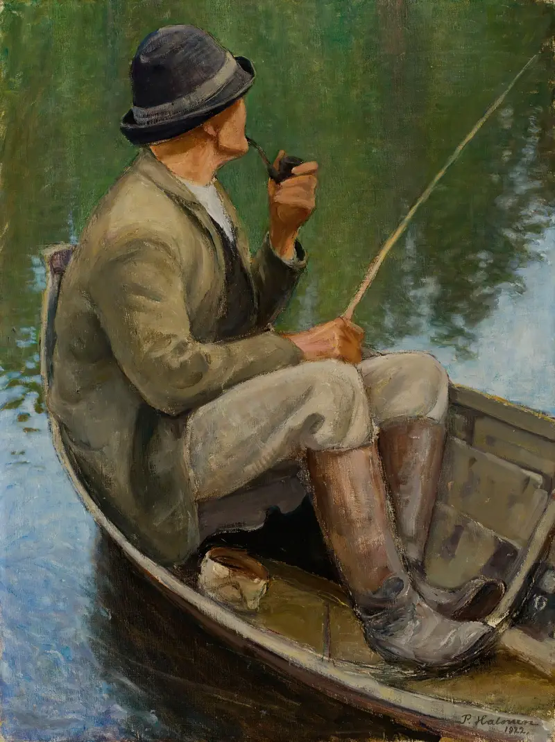 Ein Mann beim Fischen von Pekka Halonen