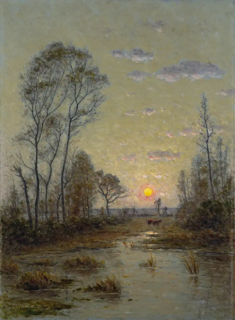 Zwei Kühe in einer Abendlandschaft von Per Ekström