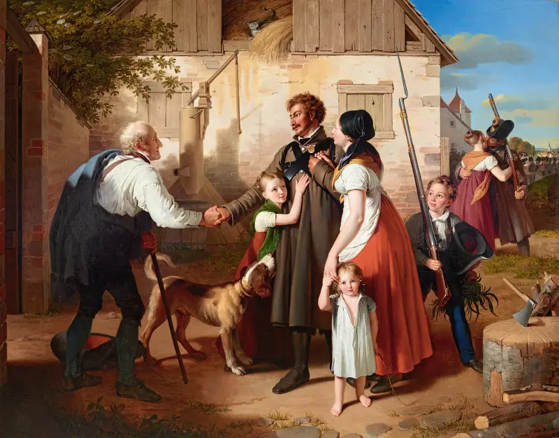Die Heimkehr des Landwehrmannes, 1820 – Nr. 1 von Johann Peter Krafft