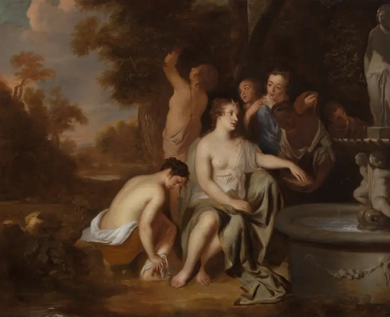 Diana och hennes nymfer vid en fontän av Sir Peter Lely