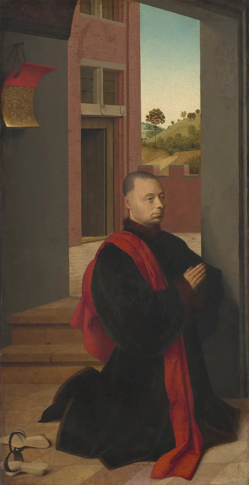 Porträtt av en manlig donator av Petrus Christus