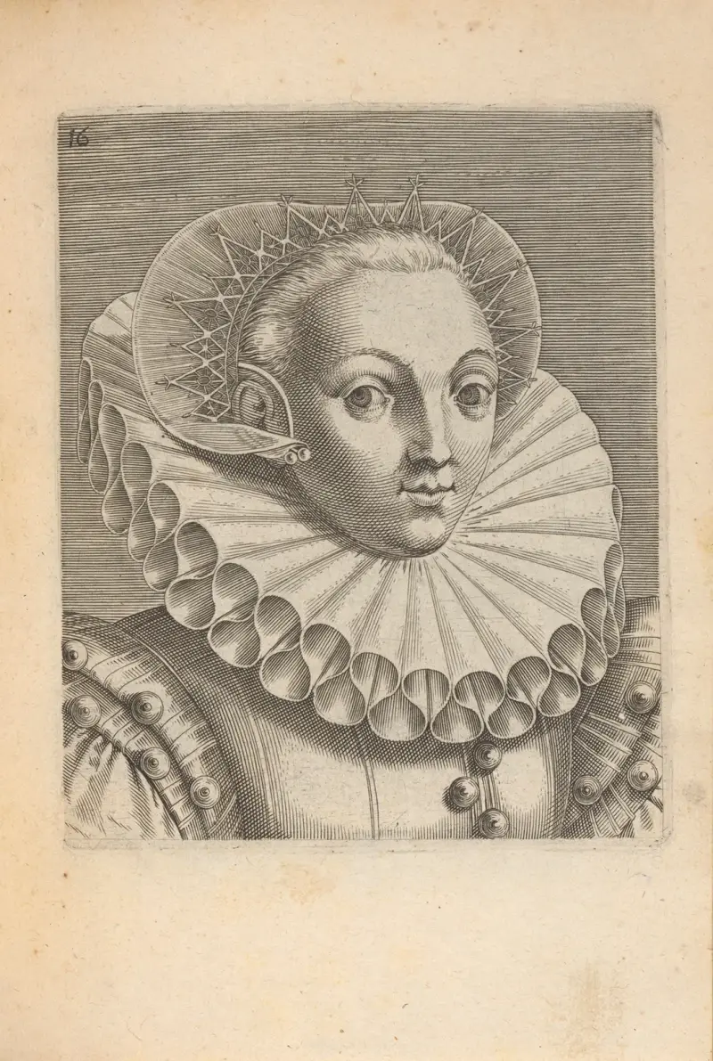 Frau, nach rechts gewandt, 1590 – Nr. 2 von Philip Galle