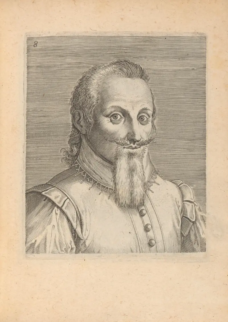 Männliche Figur, nach rechts gewandt, 1590 – Nr. 2 von Philip Galle