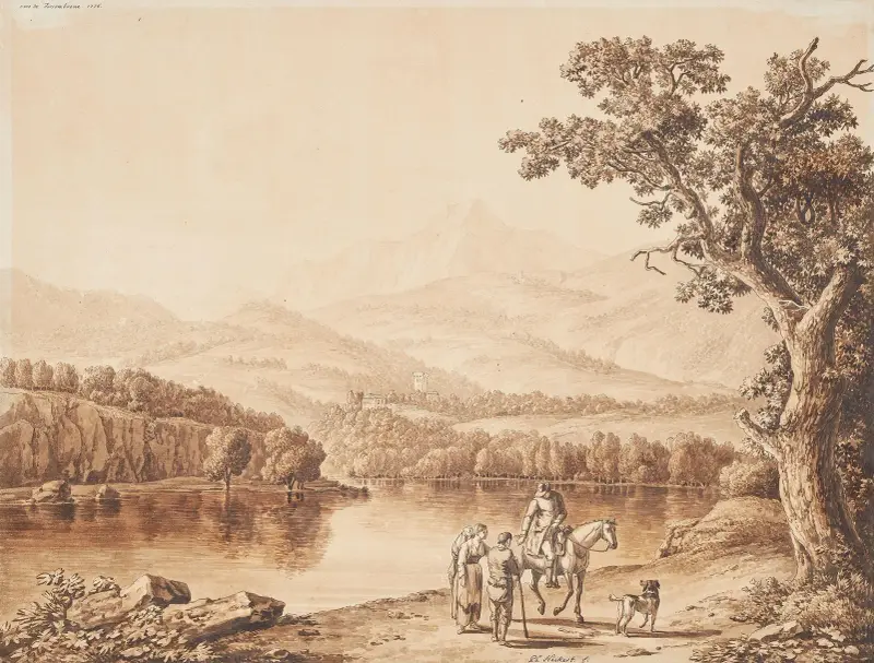 Landschaft bei Fossombrone av Jacob Philipp Hackert
