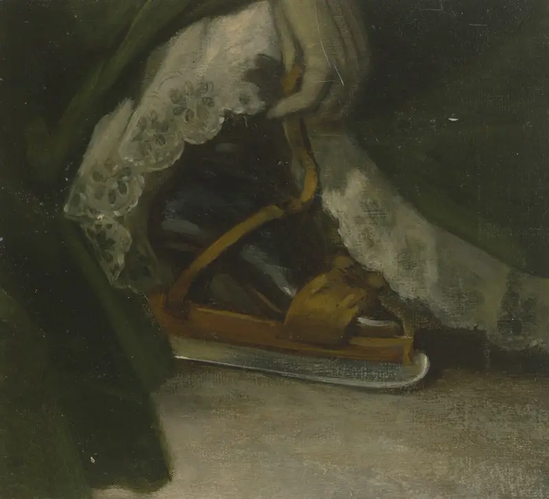 Fuß einer Dame mit Schlittschuh av Philipp Rumpf