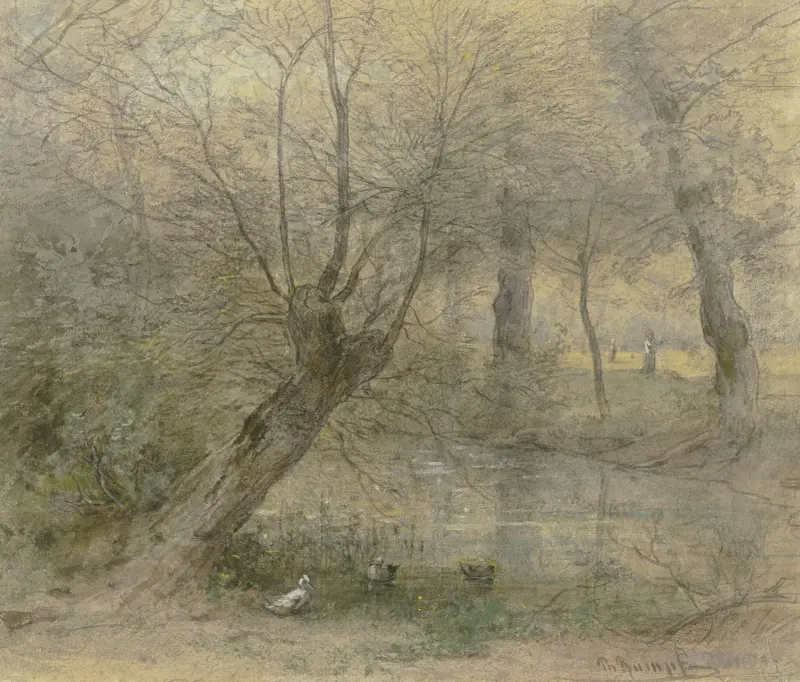 Partie von der Nied in der Nähe des Brentano’schen Parkes in Rödelheim, von Enten belebt von Philipp Rumpf