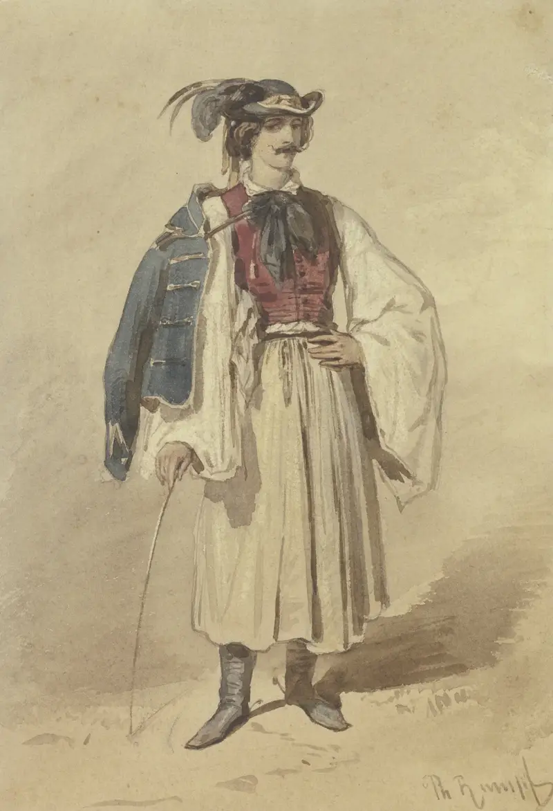 Serb in national costume av Philipp Rumpf