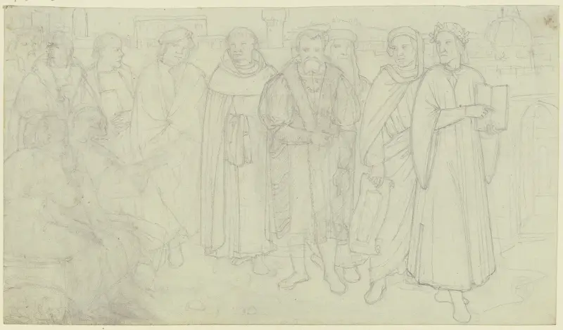 Dante mit florentinischen Künstlern av Philipp Veit