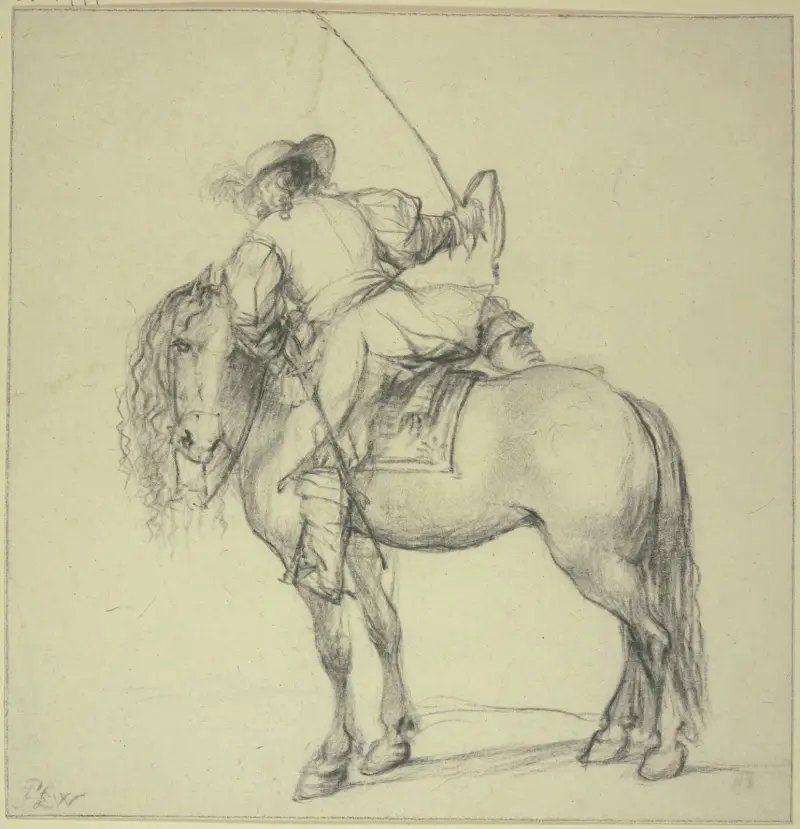 Kavalír nastupující na koně, Philips Wouwerman