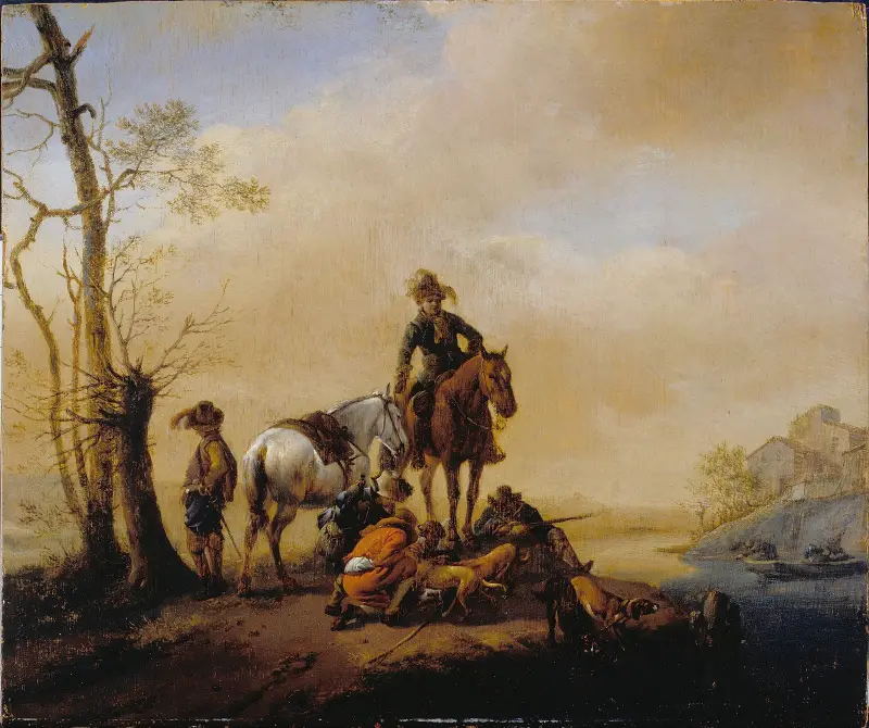 Rastande jägare av Philips Wouwerman