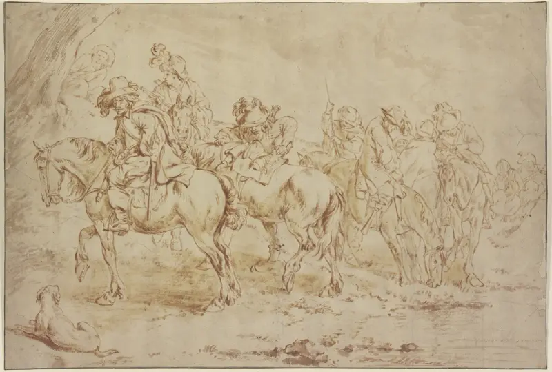 Jezdci míjející potok, Philips Wouwerman