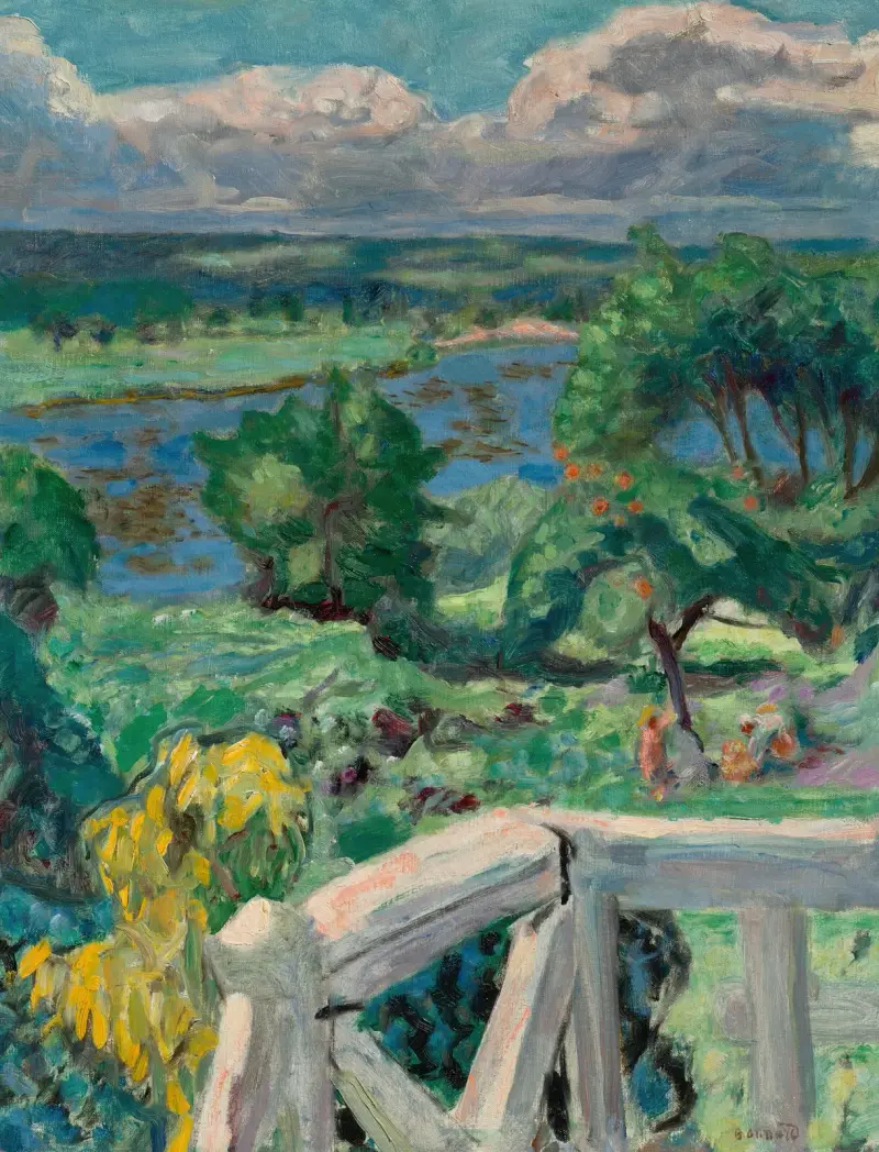 Sonnenfleck (Die Terrasse von 'Ma roulotte' in Vernonnet) von Pierre Bonnard