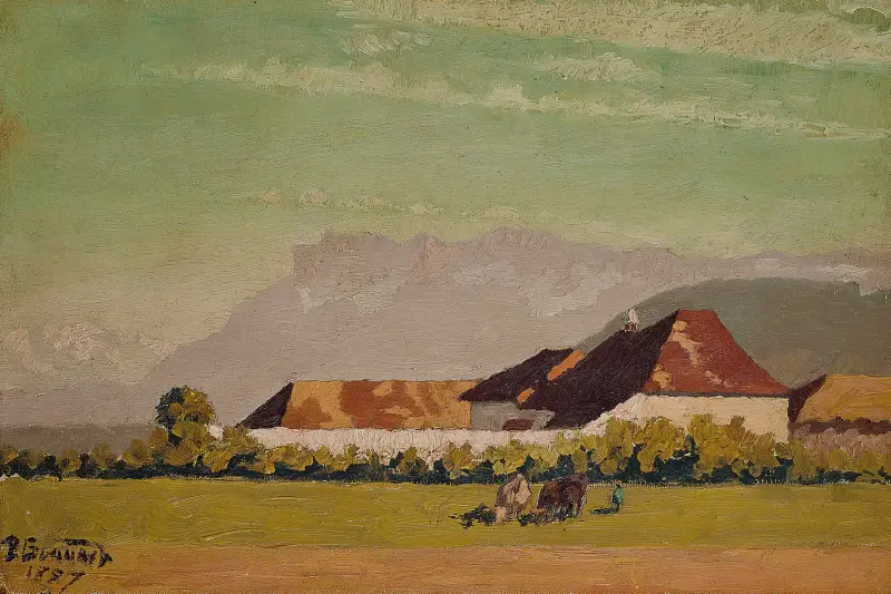 Gård i ett landskap i Dauphiné av Pierre Bonnard